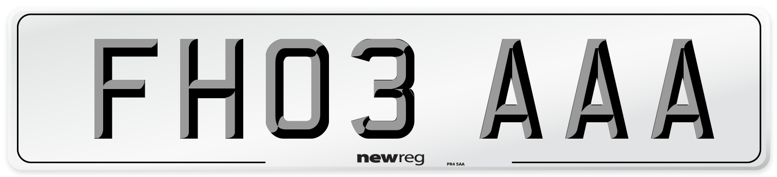 FH03 AAA Number Plate from New Reg
